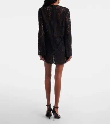 Dolce & Gabbana Floral-appliqué lace minidress | Thumbnail 4 Dolce & Gabbana Floral-appliqué lace minidress | Thumbnail 4
