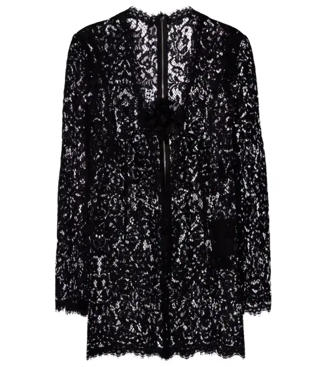 Dolce & Gabbana Floral-appliqué lace minidress