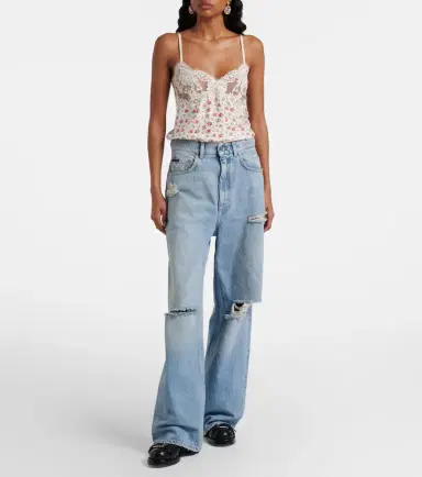 Dolce & Gabbana Distressed wide-leg jeans | Thumbnail 2