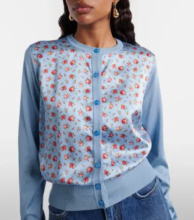 Dolce & Gabbana Floral paneled silk satin cardigan | Thumbnail 2