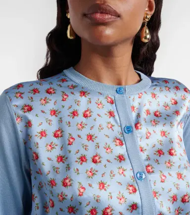 Dolce & Gabbana Floral paneled silk satin cardigan | Thumbnail 3