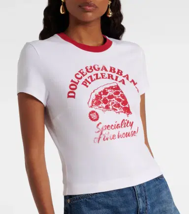 Dolce & Gabbana Printed cotton-blend jersey T-shirt | Thumbnail 3