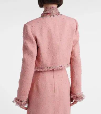 Dolce & Gabbana Floral cropped cotton-blend tweed jacket | Thumbnail 2 Dolce & Gabbana Floral cropped cotton-blend tweed jacket | Thumbnail 2