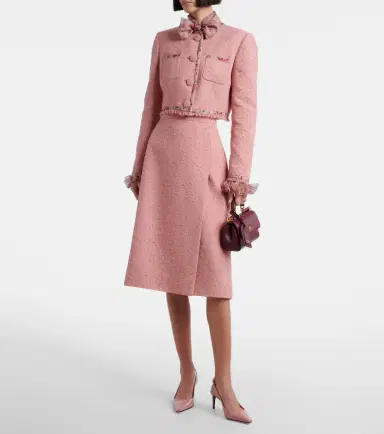 Dolce & Gabbana Floral cropped cotton-blend tweed jacket | Thumbnail 3 Dolce & Gabbana Floral cropped cotton-blend tweed jacket | Thumbnail 3