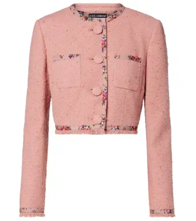 Dolce & Gabbana Floral cropped cotton-blend tweed jacket | Thumbnail 1 Dolce & Gabbana Floral cropped cotton-blend tweed jacket | Thumbnail 1