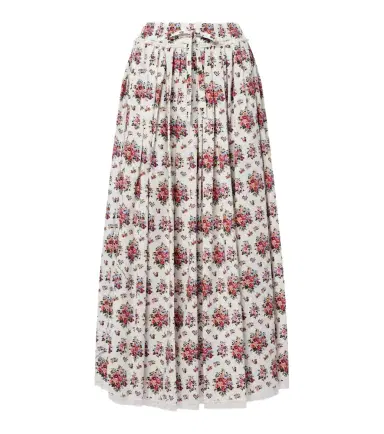 Dolce & Gabbana Floral lace-trimmed cotton maxi skirt | Thumbnail 1 Dolce & Gabbana Floral lace-trimmed cotton maxi skirt | Thumbnail 1