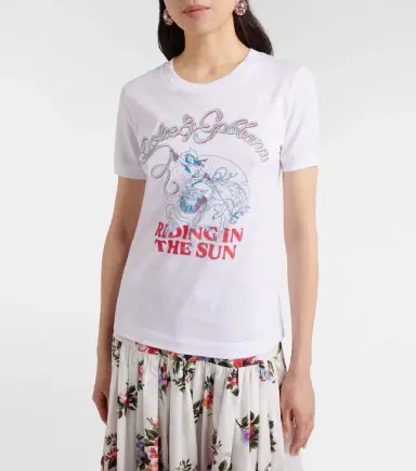 Dolce & Gabbana Printed cotton jersey T-shirt | Thumbnail 4