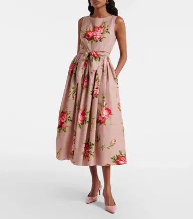 Dolce & Gabbana Floral belted cotton midi dress | Thumbnail 3