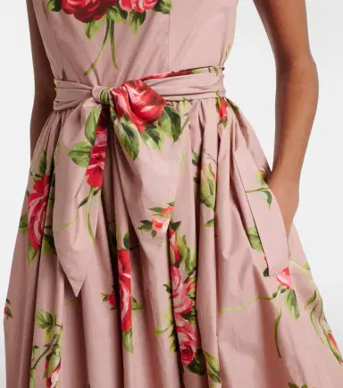 Dolce & Gabbana Floral belted cotton midi dress | Thumbnail 5