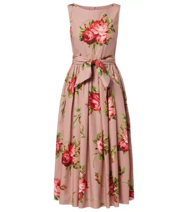 Dolce & Gabbana Floral belted cotton midi dress | Thumbnail 1