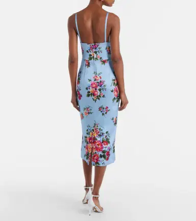 Dolce & Gabbana Floral satin midi dress | Thumbnail 4