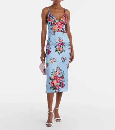 Dolce & Gabbana Floral satin midi dress | Thumbnail 5