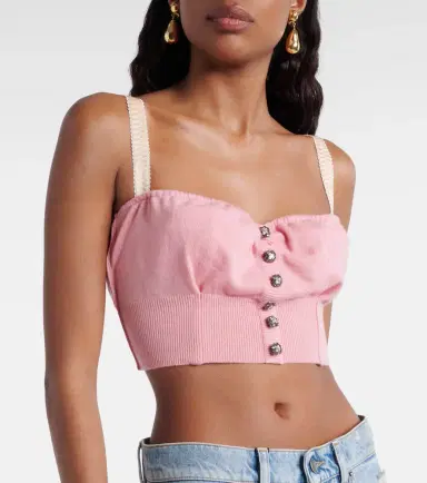 Dolce & Gabbana Embellished cropped silk-blend crop top | Thumbnail 3 Dolce & Gabbana Embellished cropped silk-blend crop top | Thumbnail 3
