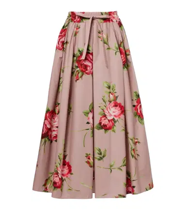 Dolce & Gabbana Floral pleated cotton midi skirt | Thumbnail 1