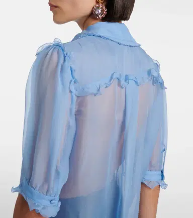 Dolce & Gabbana Ruffled semi-sheer silk blouse | Thumbnail 3 Dolce & Gabbana Ruffled semi-sheer silk blouse | Thumbnail 3
