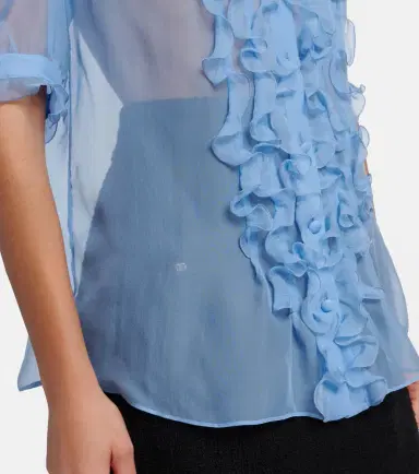 Dolce & Gabbana Ruffled semi-sheer silk blouse | Thumbnail 4 Dolce & Gabbana Ruffled semi-sheer silk blouse | Thumbnail 4