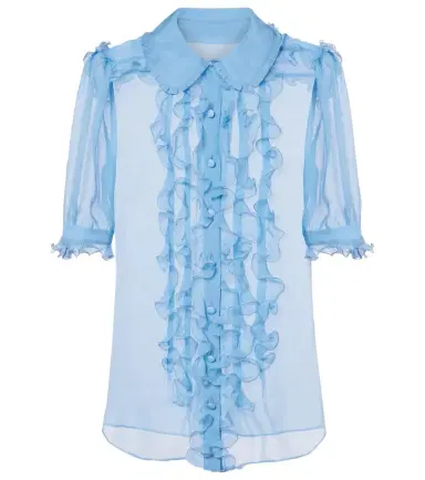 Dolce & Gabbana Ruffled semi-sheer silk blouse | Thumbnail 1 Dolce & Gabbana Ruffled semi-sheer silk blouse | Thumbnail 1