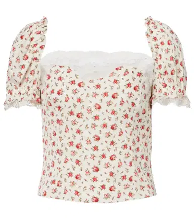 Dolce & Gabbana Floral silk and cotton-blend charmeuse top | Thumbnail 1