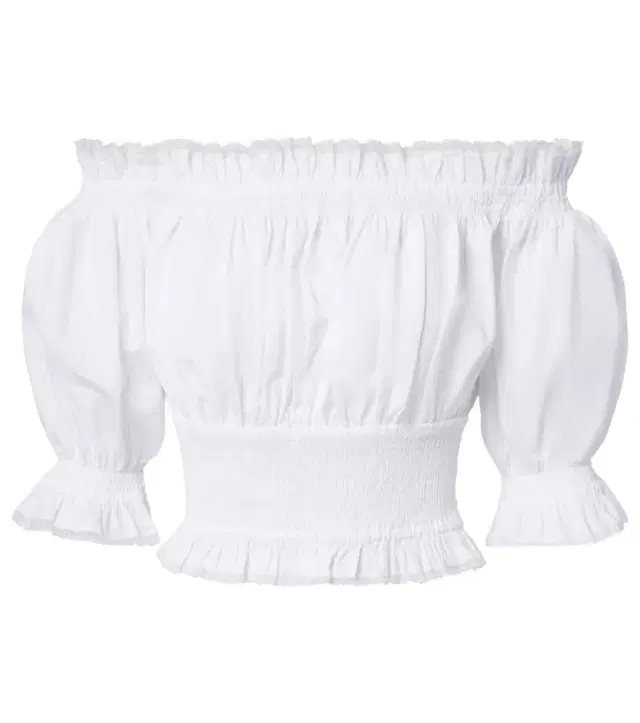 Off-shoulder cotton-blend poplin crop top