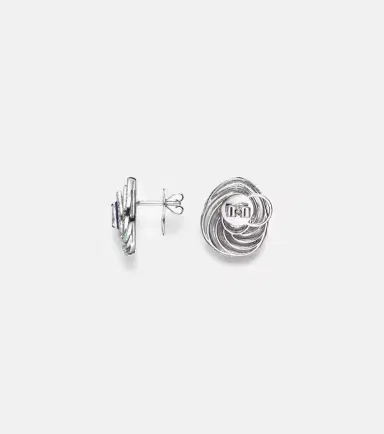 Kamyen Twister 18kt white gold and enamel earrings with diamonds | Thumbnail 4