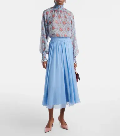 Dolce & Gabbana Silk chiffon midi skirt | Thumbnail 2