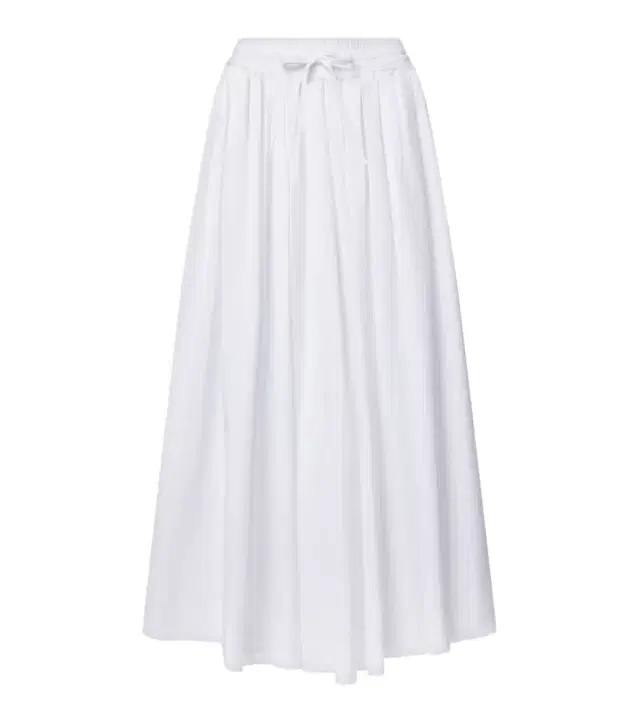 Cotton poplin midi skirt