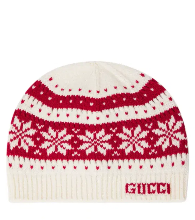 Logo wool jacquard beanie