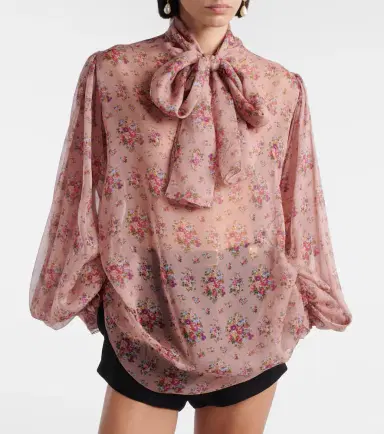 Dolce & Gabbana Floral tie-neck silk blouse | Thumbnail 3 Dolce & Gabbana Floral tie-neck silk blouse | Thumbnail 3