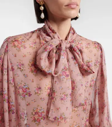 Dolce & Gabbana Floral tie-neck silk blouse | Thumbnail 4 Dolce & Gabbana Floral tie-neck silk blouse | Thumbnail 4