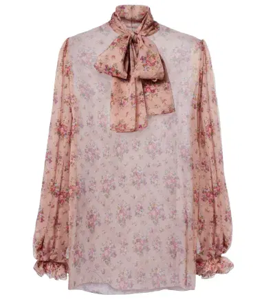 Dolce & Gabbana Floral tie-neck silk blouse | Thumbnail 1 Dolce & Gabbana Floral tie-neck silk blouse | Thumbnail 1