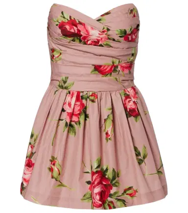 Dolce & Gabbana Floral strapless cotton minidress | Thumbnail 1