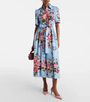 Dolce & Gabbana Floral belted cotton poplin shirt dress | Thumbnail 2 Dolce & Gabbana Floral belted cotton poplin shirt dress | Thumbnail 2