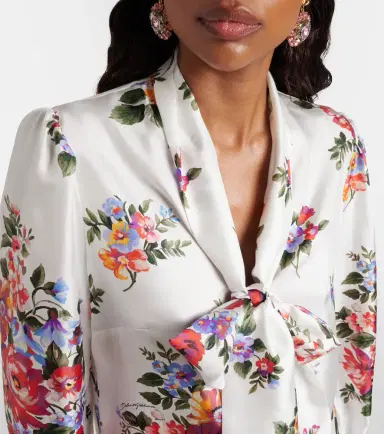 Dolce & Gabbana Floral tie-neck silk blouse | Thumbnail 4 Dolce & Gabbana Floral tie-neck silk blouse | Thumbnail 4