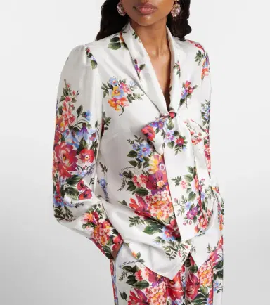 Dolce & Gabbana Floral tie-neck silk blouse | Thumbnail 6 Dolce & Gabbana Floral tie-neck silk blouse | Thumbnail 6