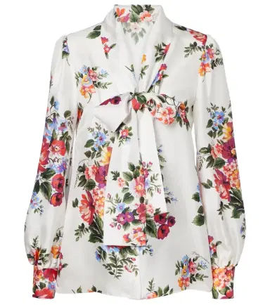 Dolce & Gabbana Floral tie-neck silk blouse | Thumbnail 1 Dolce & Gabbana Floral tie-neck silk blouse | Thumbnail 1