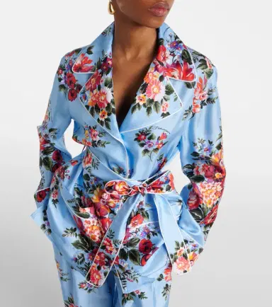 Dolce & Gabbana Floral belted silk blouse | Thumbnail 6