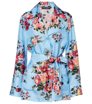 Dolce & Gabbana Floral belted silk blouse | Thumbnail 1