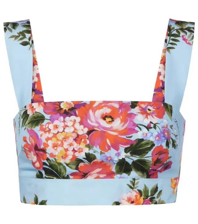 Floral cotton crop top