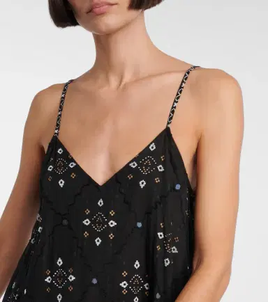 Juliet Dunn Embroidered cotton midi dress | Thumbnail 2