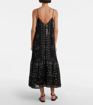 Juliet Dunn Embroidered cotton midi dress | Thumbnail 3