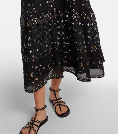 Juliet Dunn Embroidered cotton midi dress | Thumbnail 5