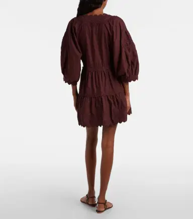 Juliet Dunn Scalloped cotton poplin minidress | Thumbnail 2