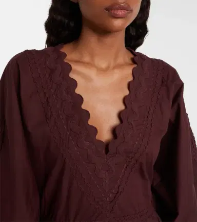 Juliet Dunn Scalloped cotton poplin minidress | Thumbnail 3