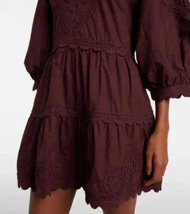 Juliet Dunn Scalloped cotton poplin minidress | Thumbnail 4