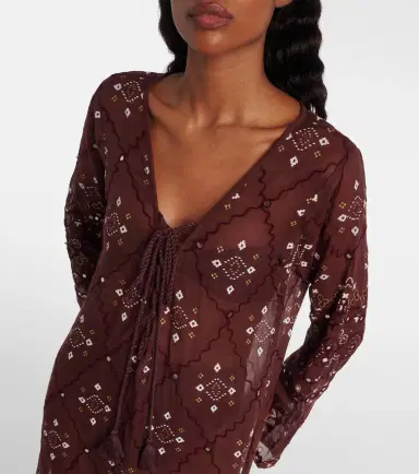 Juliet Dunn Embroidered cotton kaftan | Thumbnail 2