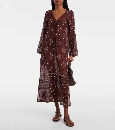 Juliet Dunn Embroidered cotton kaftan | Thumbnail 4