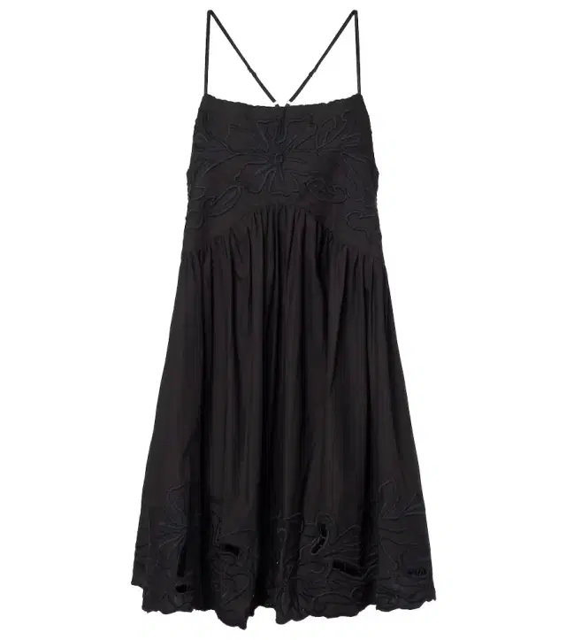 Juliet Dunn Embroidered cotton poplin minidress