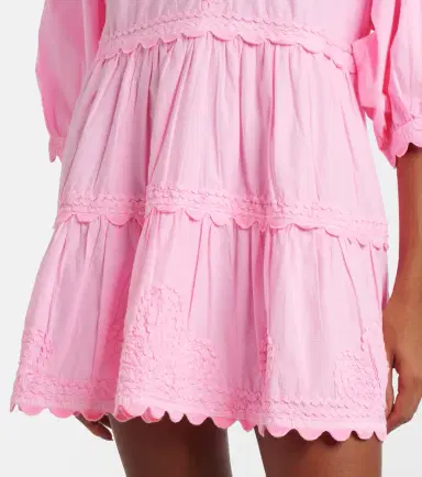 JULIET DUNN Embroidered tiered cotton poplin minidress | Thumbnail 2
