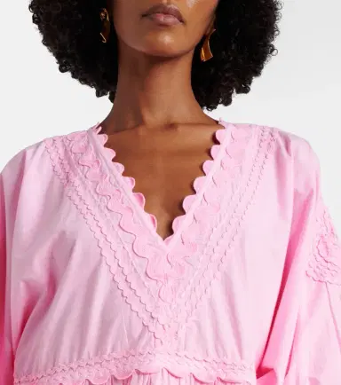 JULIET DUNN Embroidered tiered cotton poplin minidress | Thumbnail 3