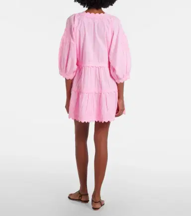 JULIET DUNN Embroidered tiered cotton poplin minidress | Thumbnail 5